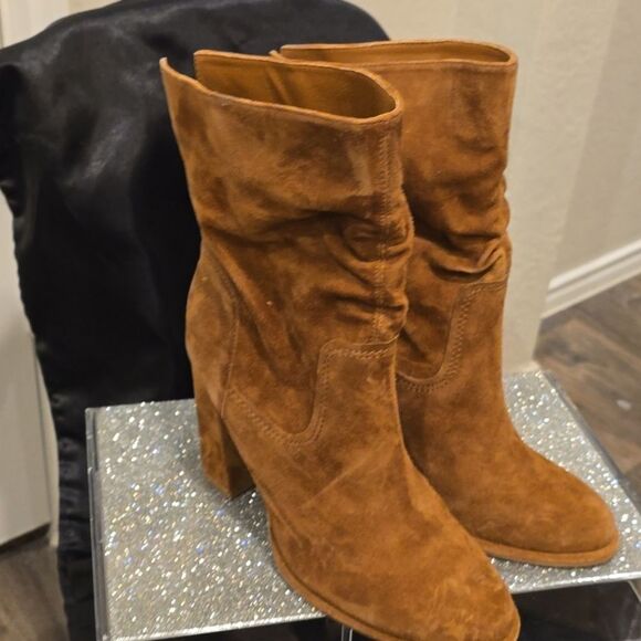 Steve Madden Vector Slouch Bootie- Chestnut Suede - Picture 11 of 13